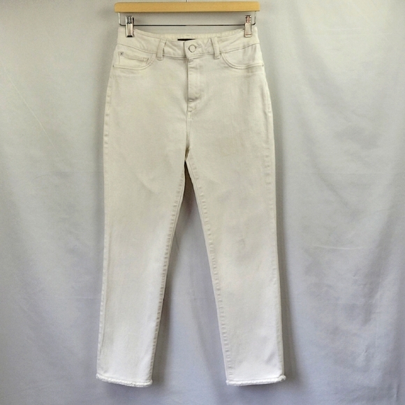 DL1961 Mara Ankle Mid Rise Straight Jeans White Size 29 - Picture 1 of 16